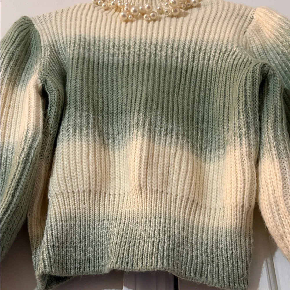 It's Our Time Cream and Green Turtleneck Sweater - Picture 8 of 12